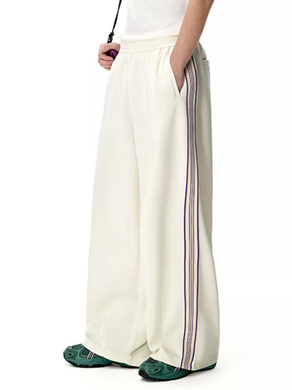 Men's Side Striped Wide Leg Pants, image 8