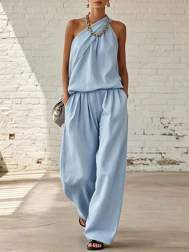 Full Size Sleeveless Top and Wide-Leg Pants Set Plus Size, image 8