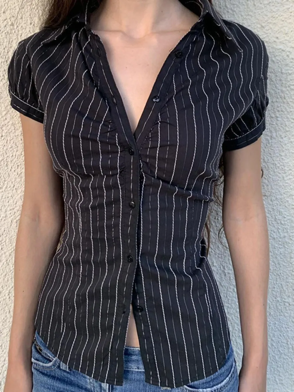 Striped Button-Down Collared Neck Shirt, image 16