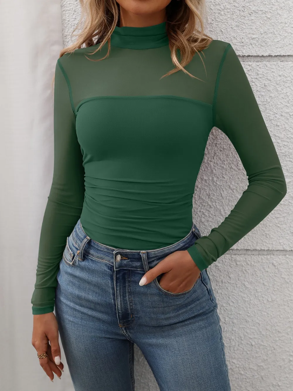 Mock Neck Long Sleeve Top, image 17