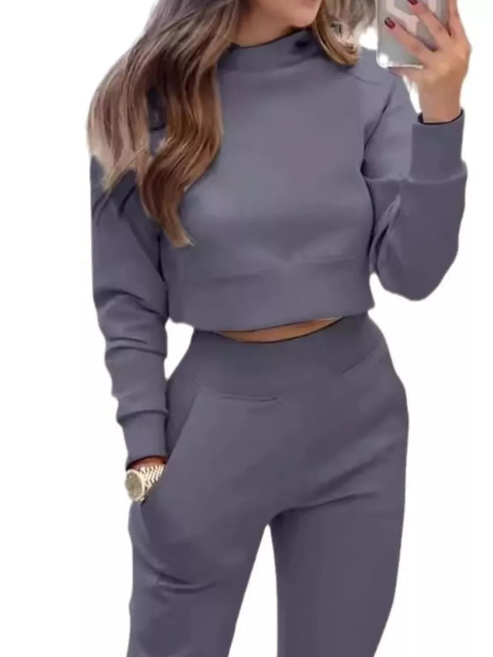 Cropped Sweatshirt and Jogger Set, image 11