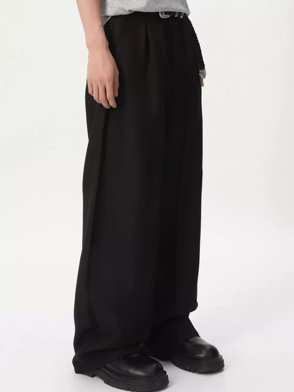 Men's Wide-Leg Pleated Pants, image 5