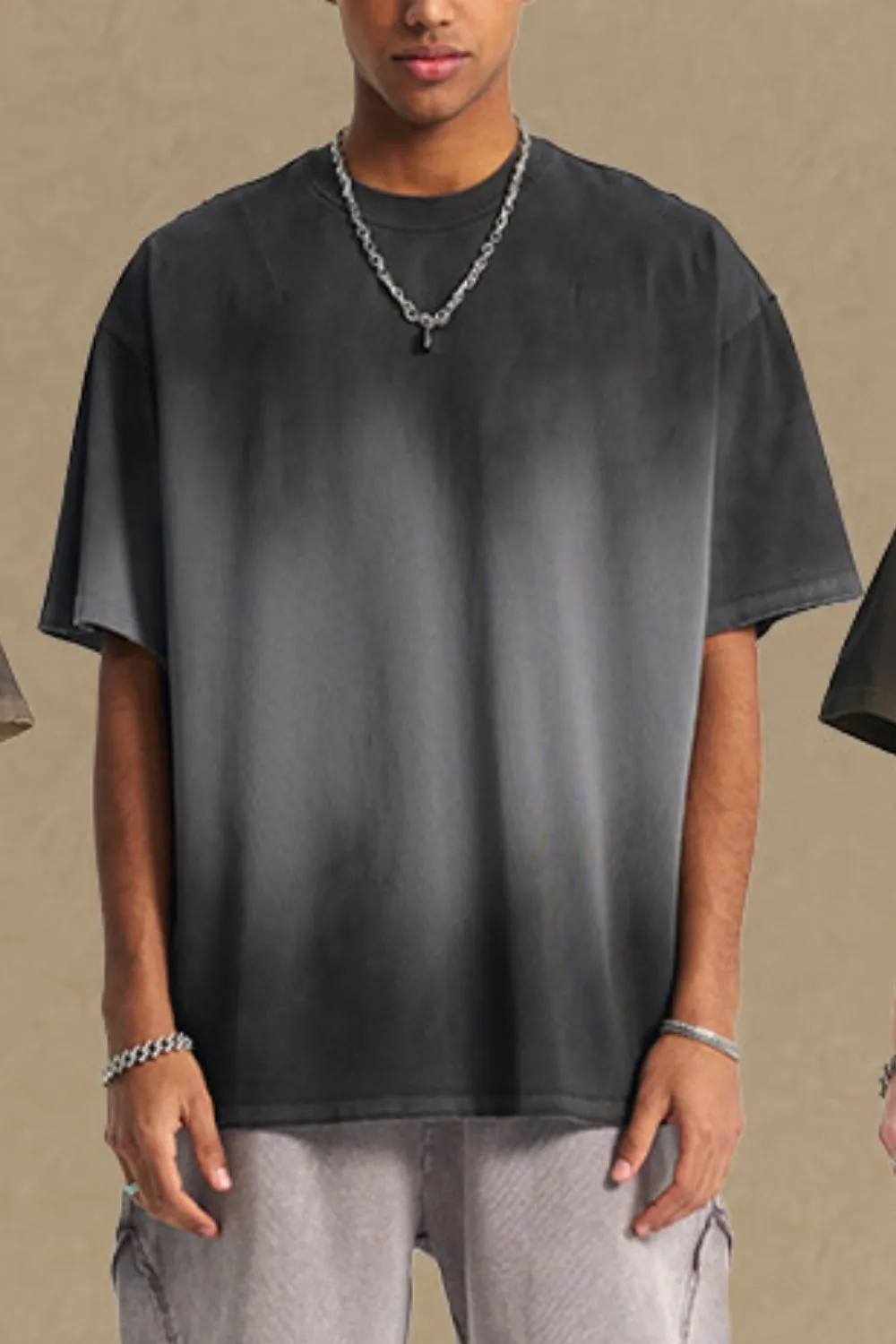Men's Gradient Round Neck Half Sleeve T-Shirt, image 2