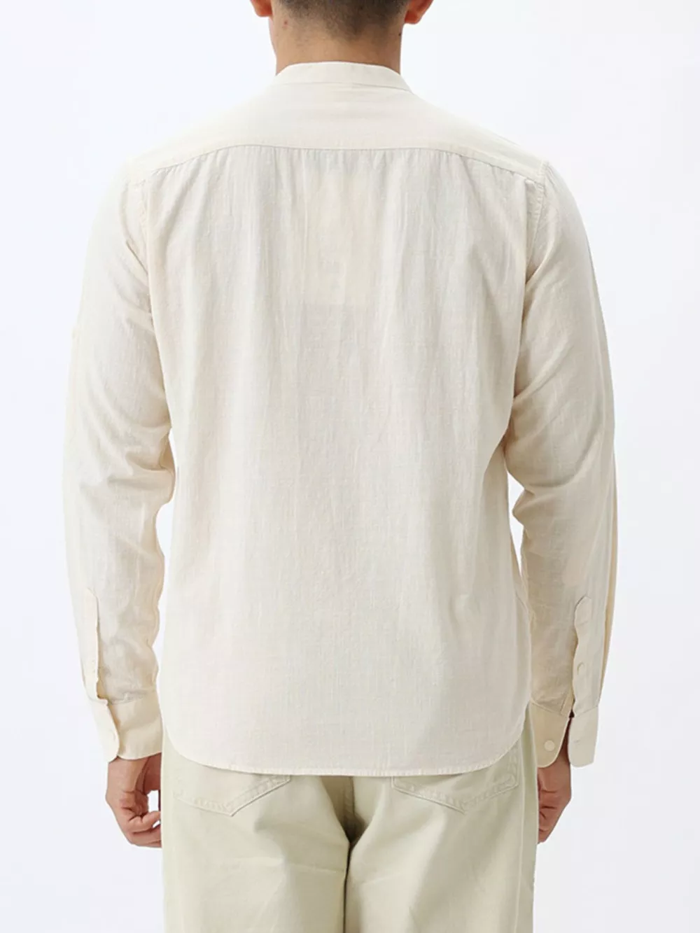 Men's Casual Mandarin Collar Long Sleeve Shirt, image 6