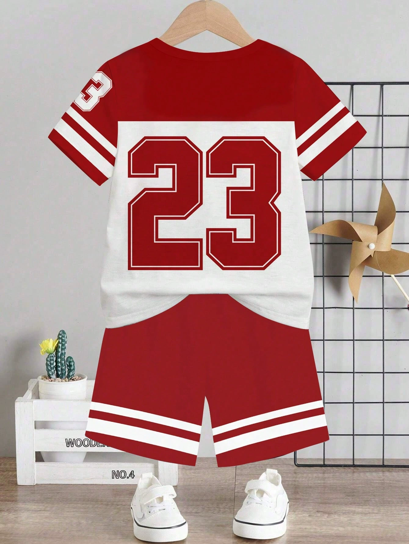 Children's 23 Number Graphic Tee and Shorts Set, image 4