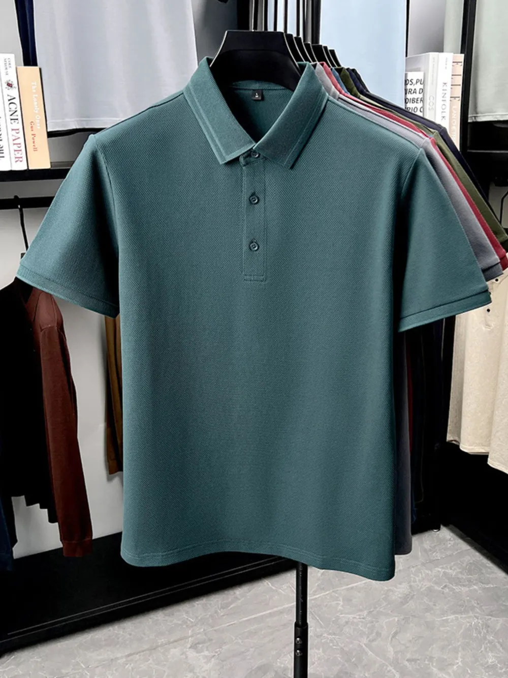 Men's Plus Size Button Detail Short Sleeve Polo, image 7