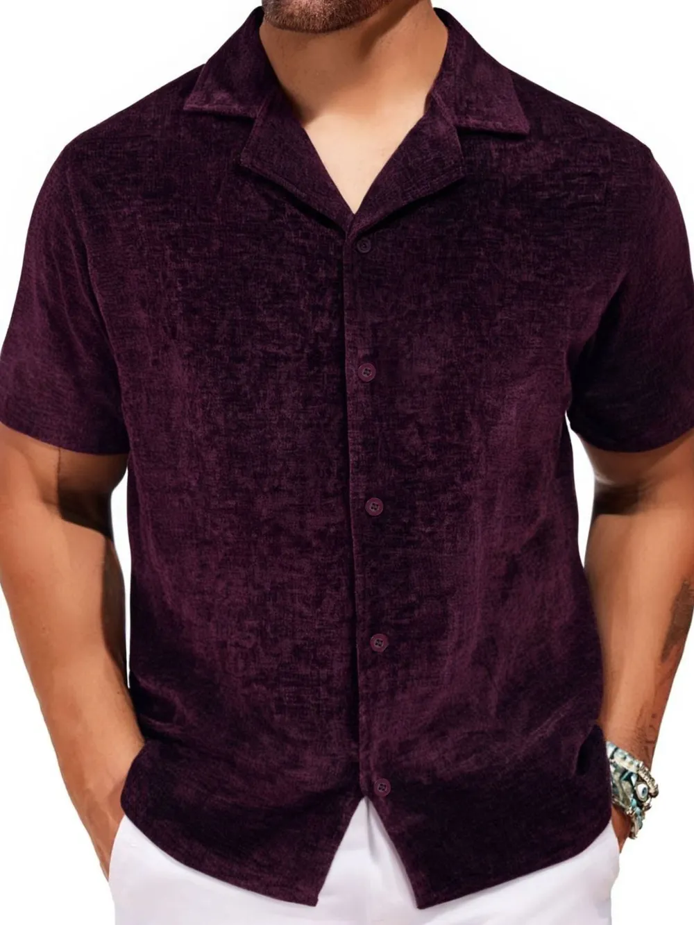 Men's Plus Size Button Down Short Sleeve Shirt, image 2
