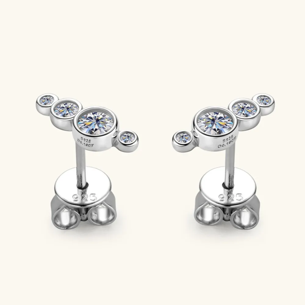 Moissanite 925 Sterling Silver Stud Earrings, image 6