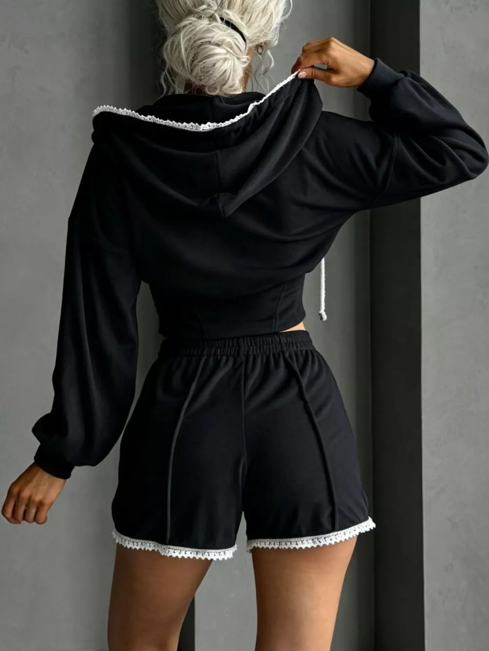 Zip Up Hooded Outerwear and Shorts Set, image 14