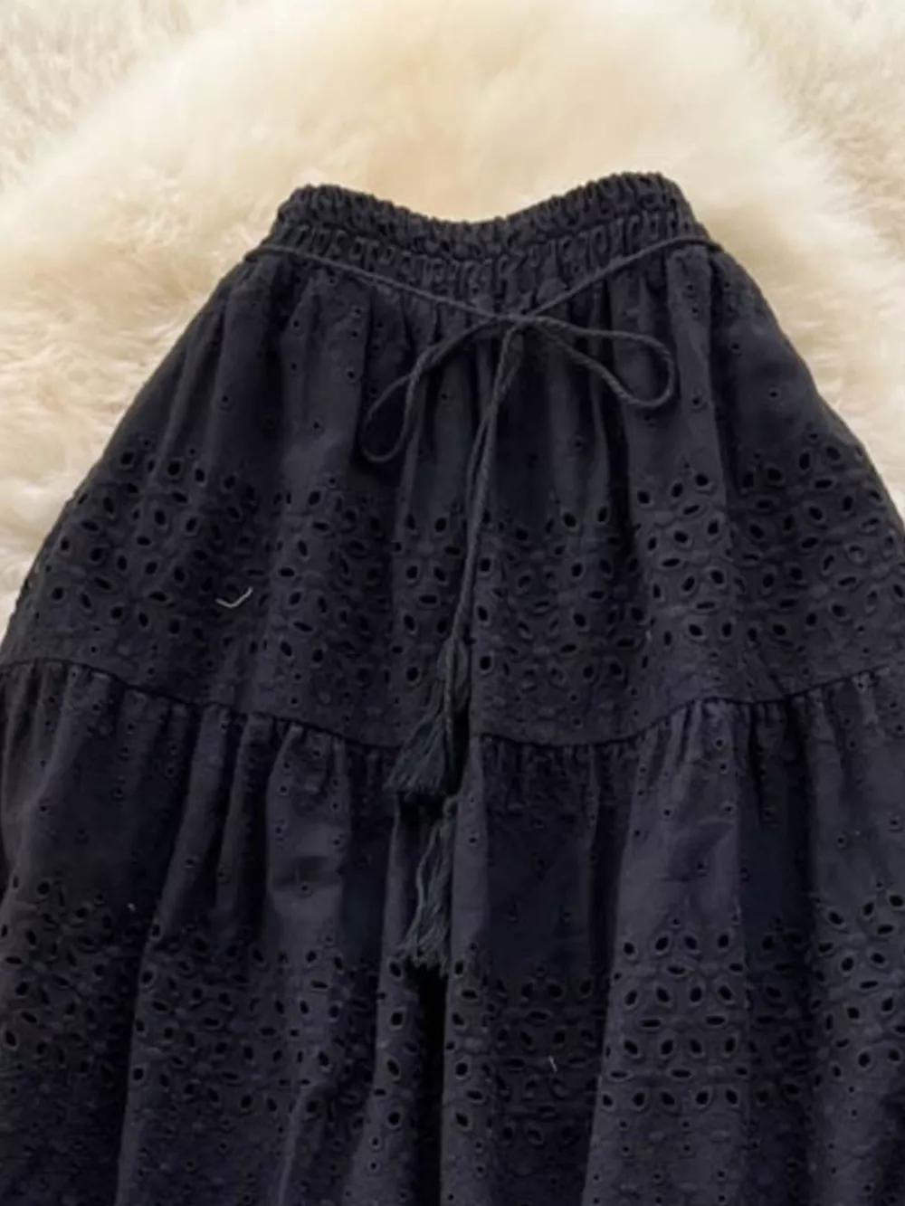 Eyelet Tiered Maxi Skirt, image 18
