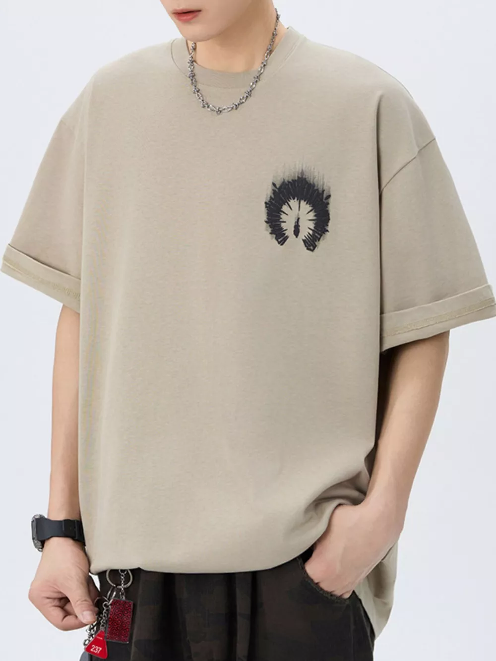Men's Plus Size Round Neck Short Sleeve T-Shirt, image 7