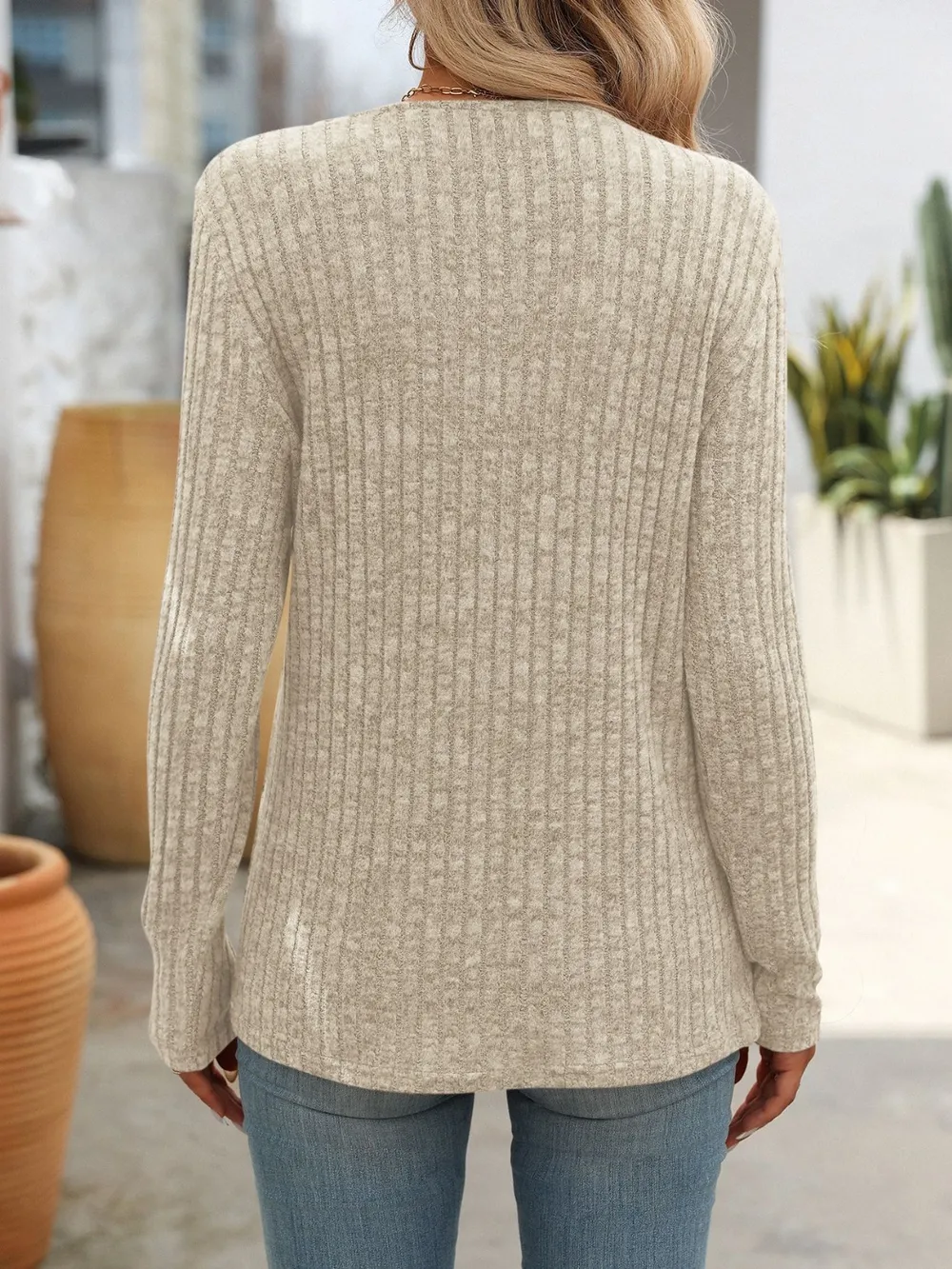Square Neck Long Sleeve T-Shirt, image 12