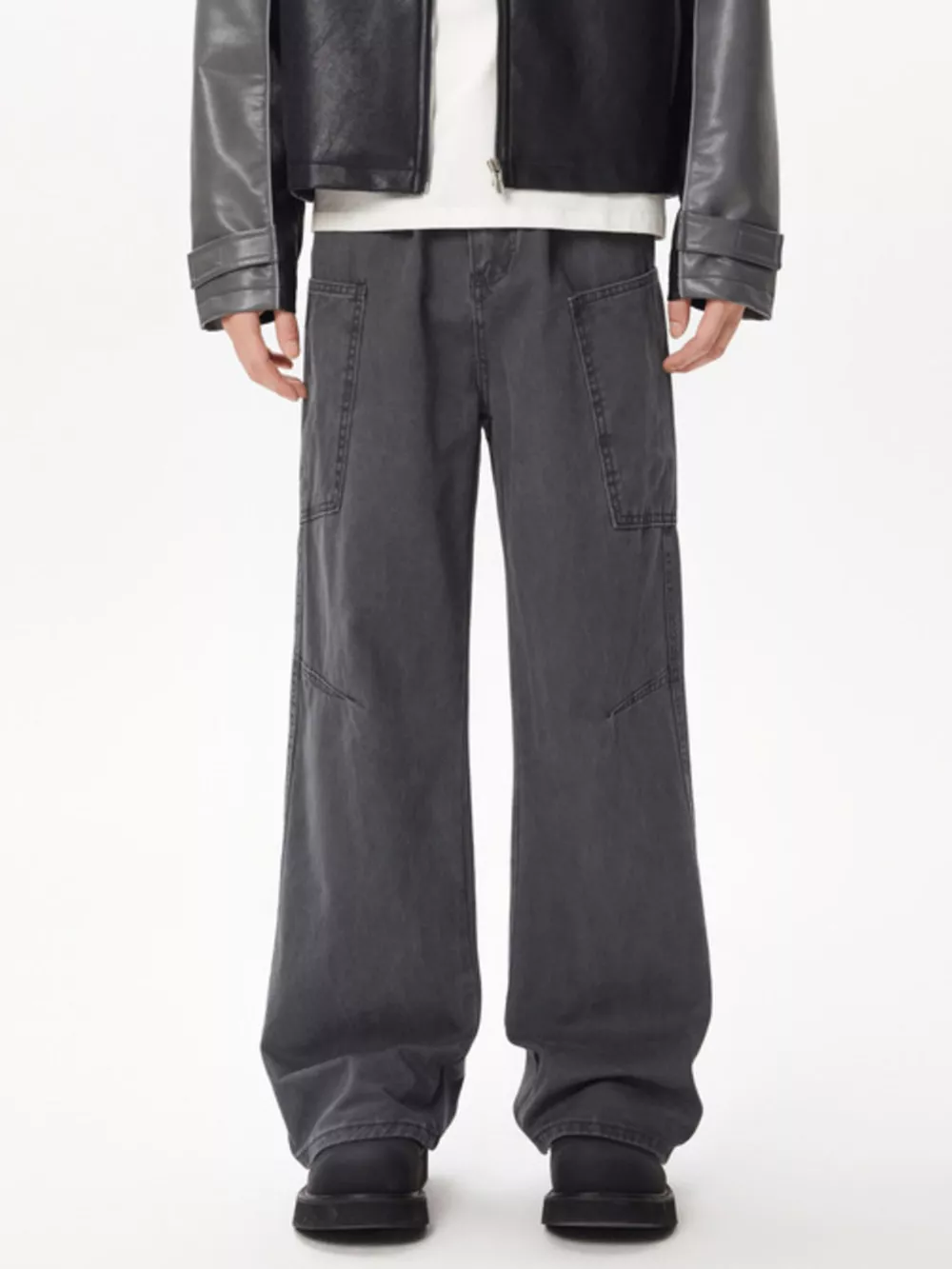 Men's Full Size Wide Leg Cargo Jeans Plus Size, image 7