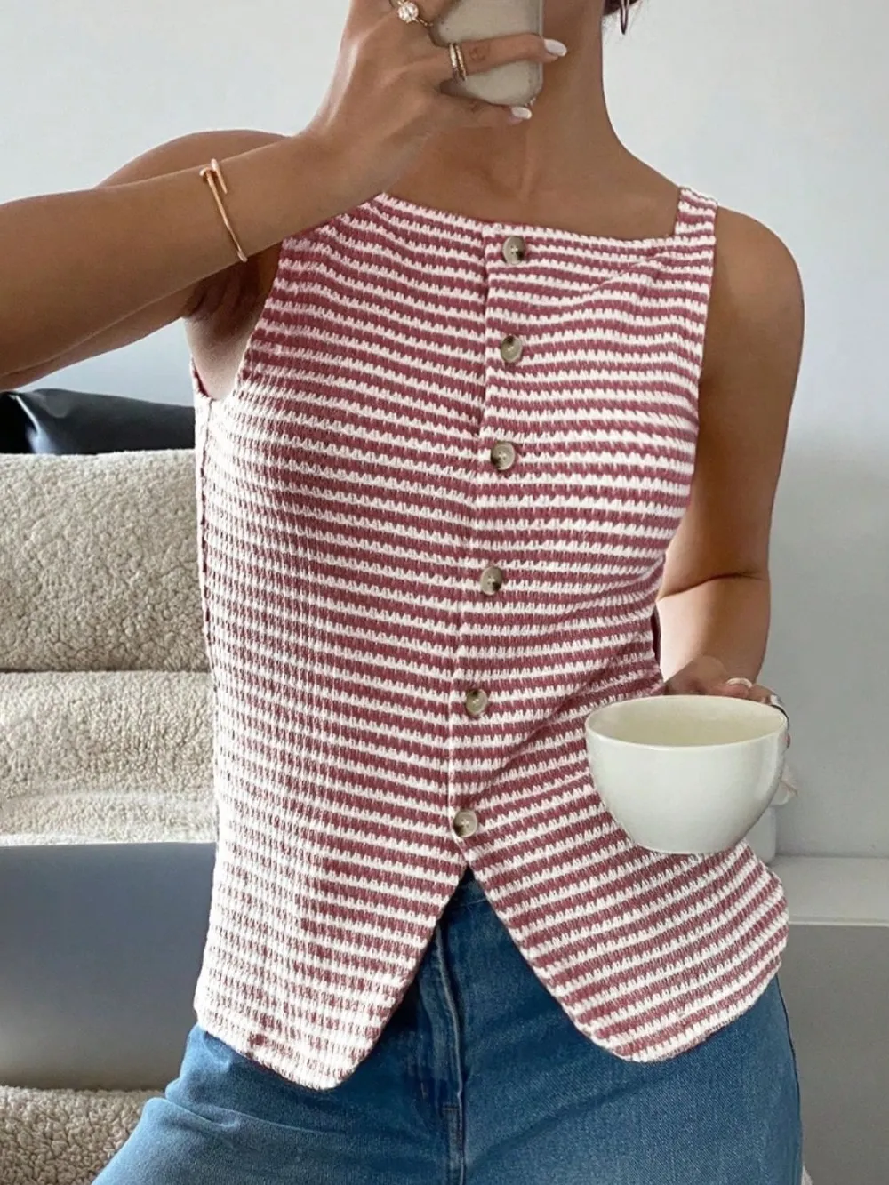 Button Down Striped Tank, image 11