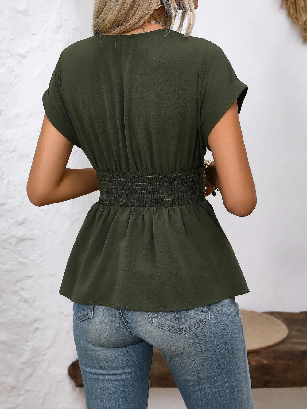 Surplice Short Sleeve Blouse, image 14
