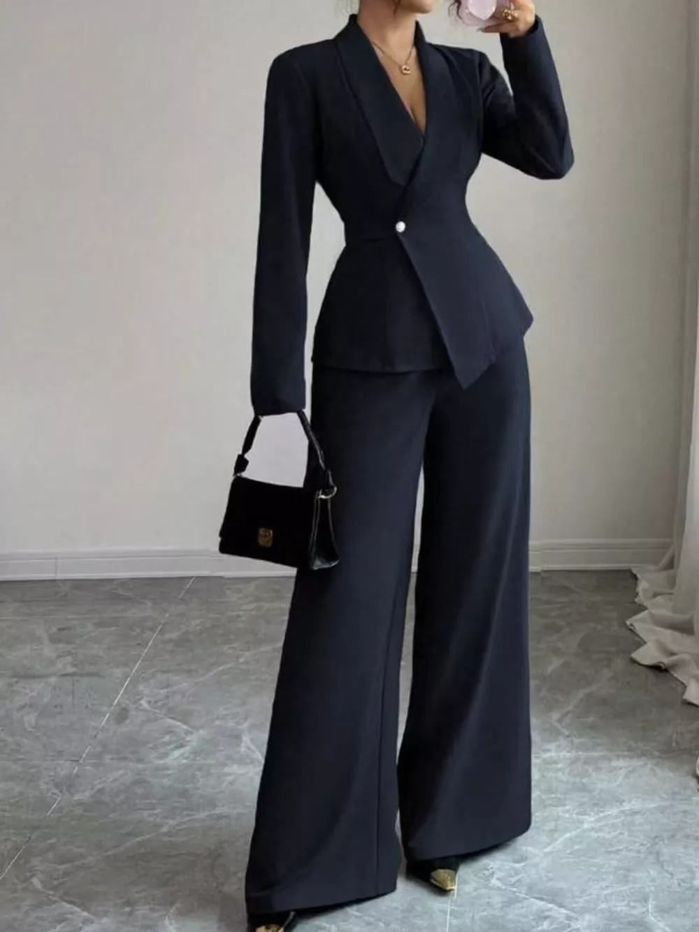 One Button Blazer and Pants Set, image 19