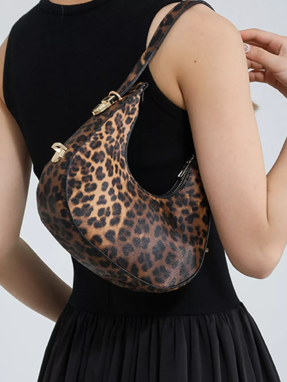 Leopard Print Shoulder Bag, image 3