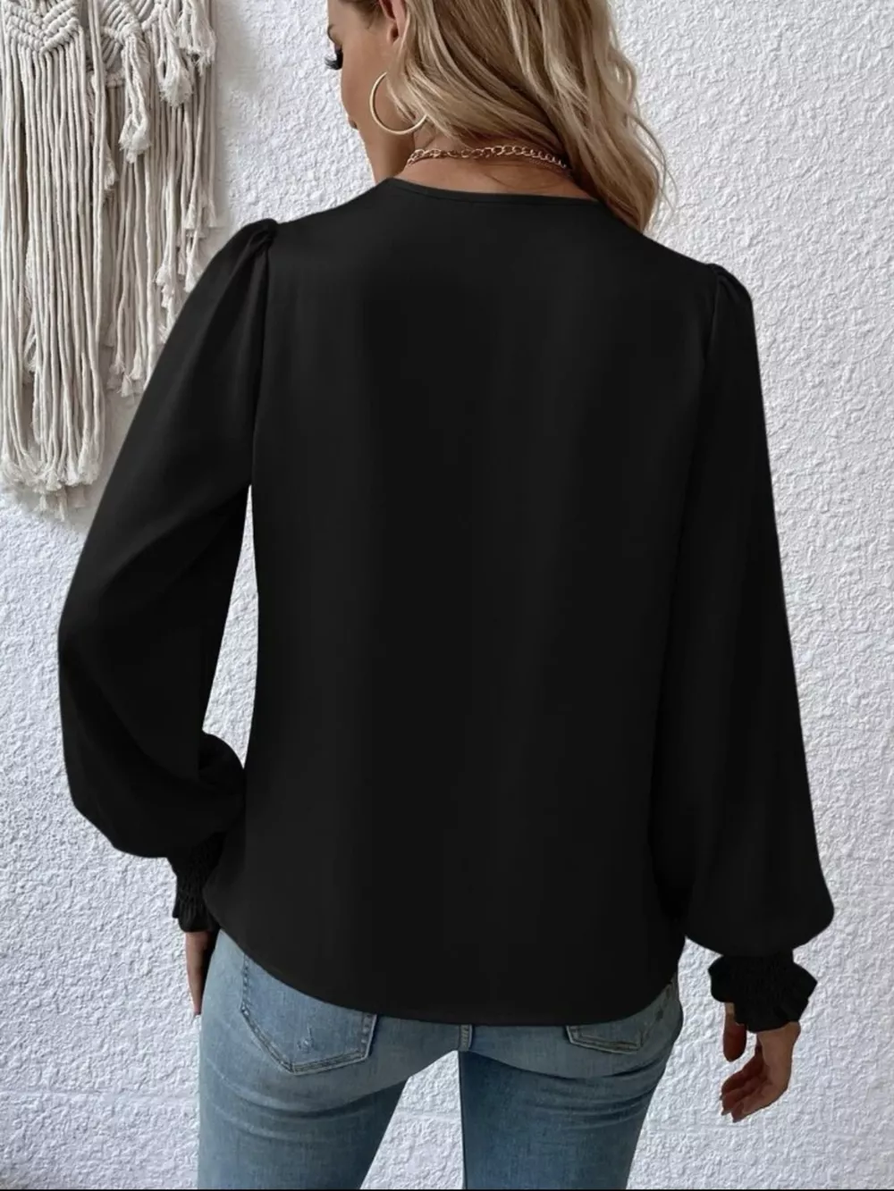 Ruched Surplice Long Sleeve Blouse, image 6