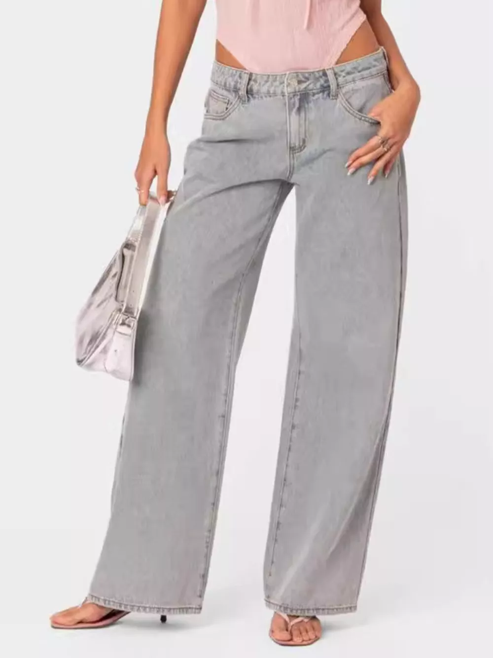 Washed Wide Leg Jeans, image 3