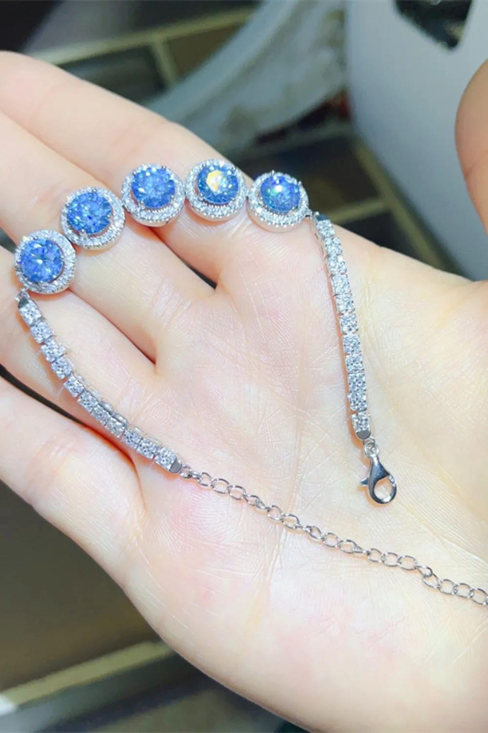 5 Carat Moissanite 925 Sterling Silver Bracelet, image 3