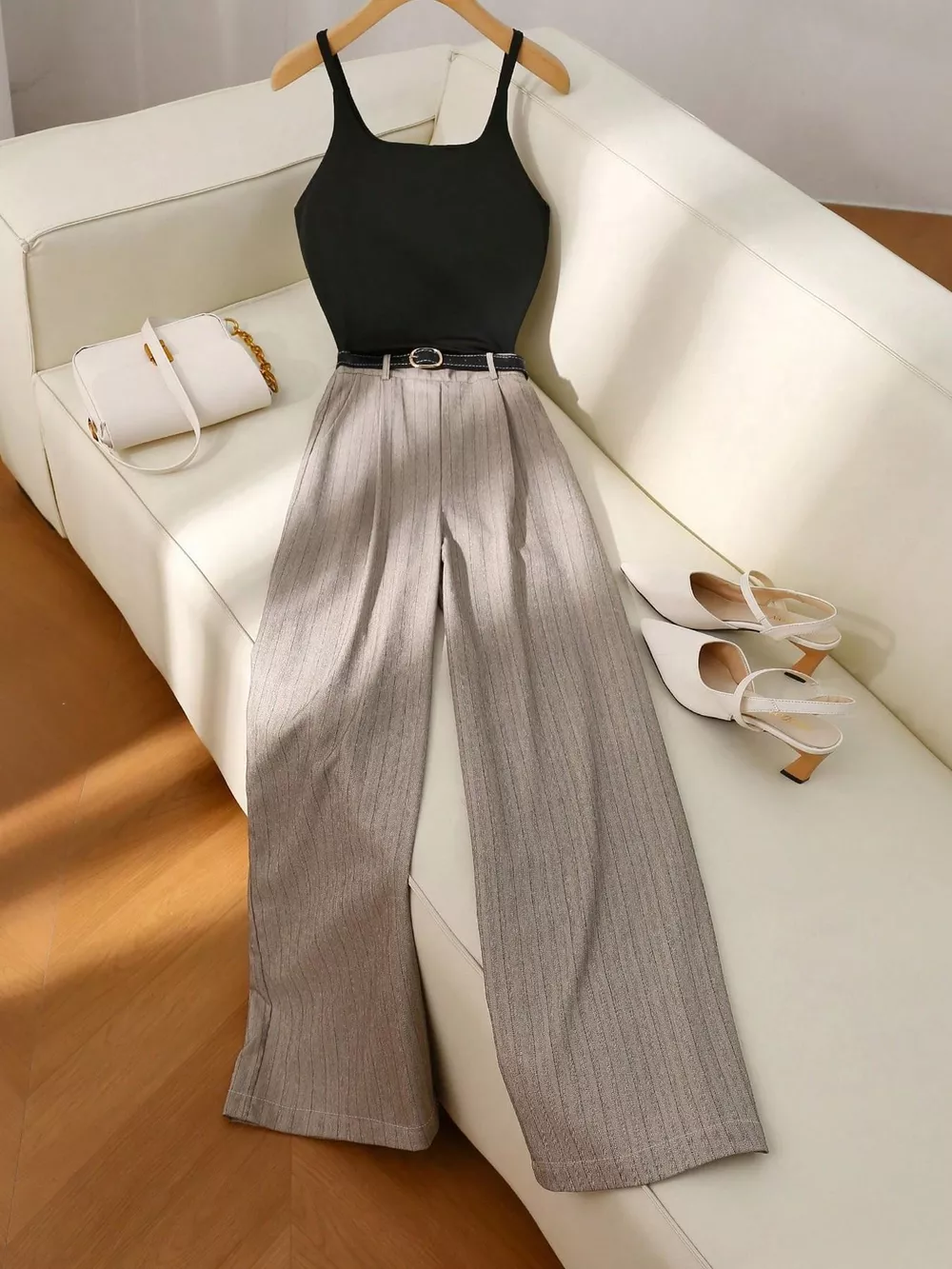 Sleeveless Top and Wide-Leg Pants Set