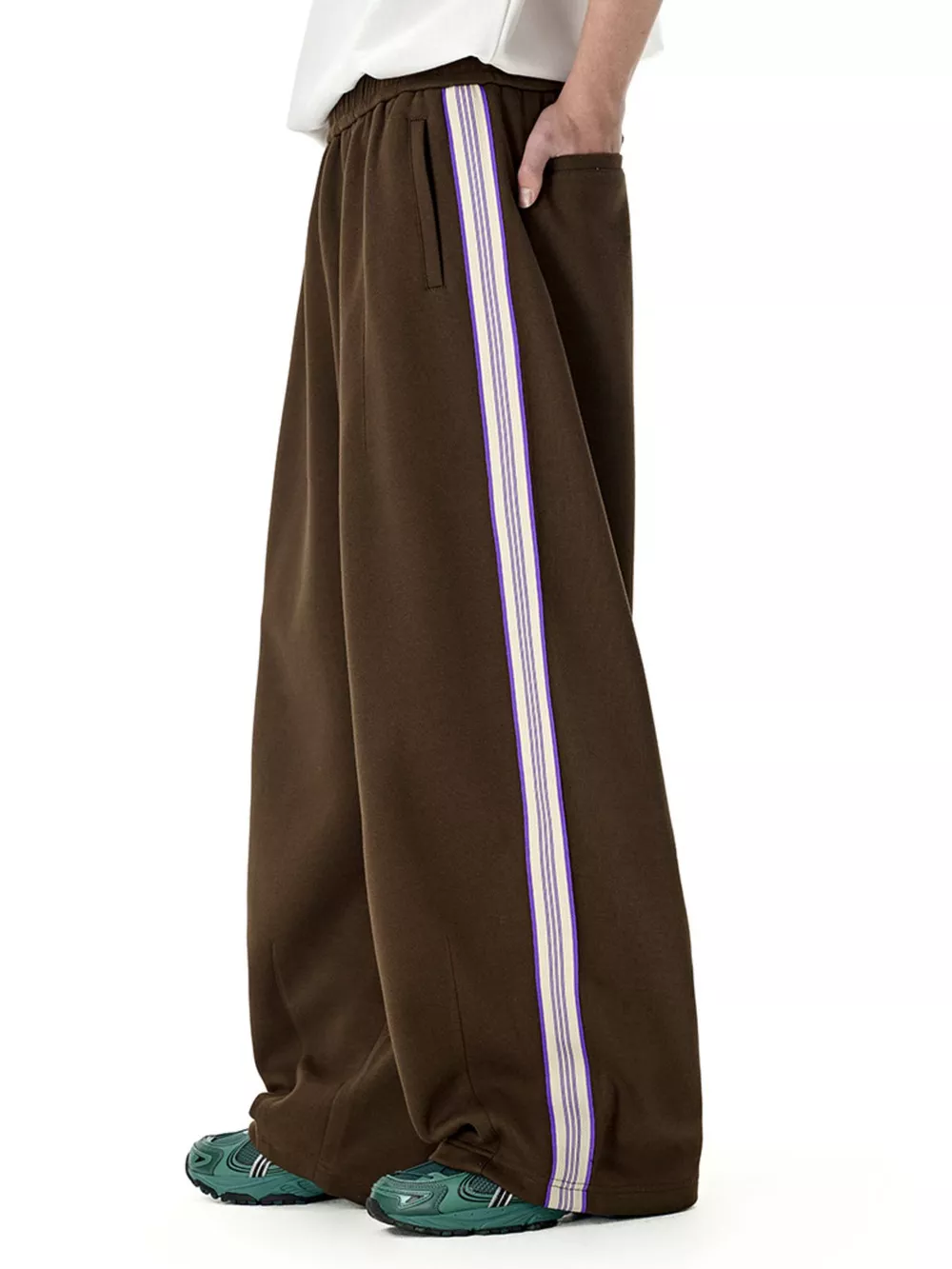 Men's Side Striped Wide Leg Pants, image 5