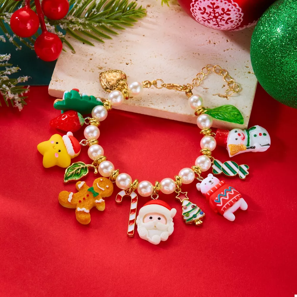 Christmas Charm Pearl Bracelet, image 2