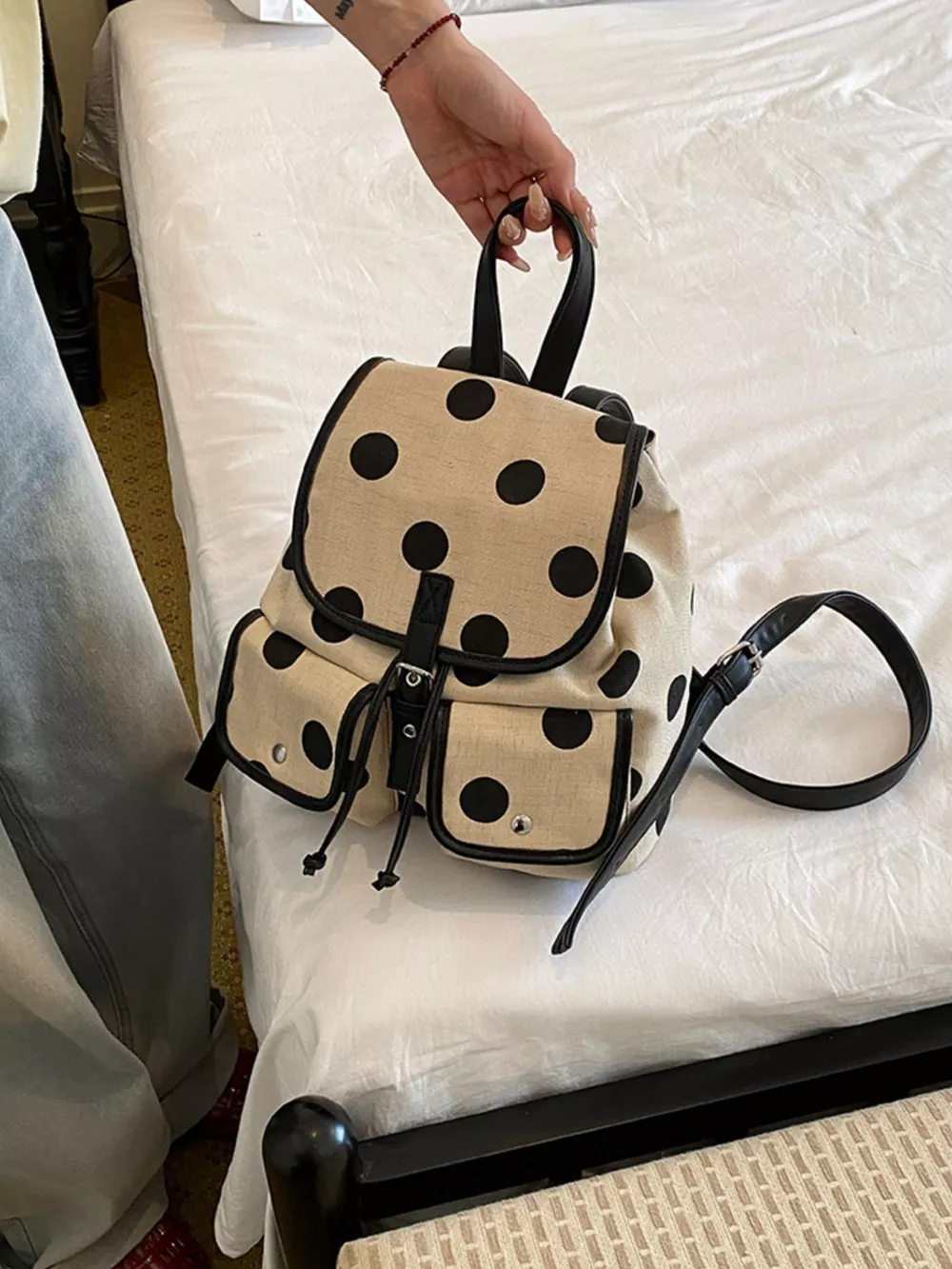 Polka Dot Backpack Bag, image 6