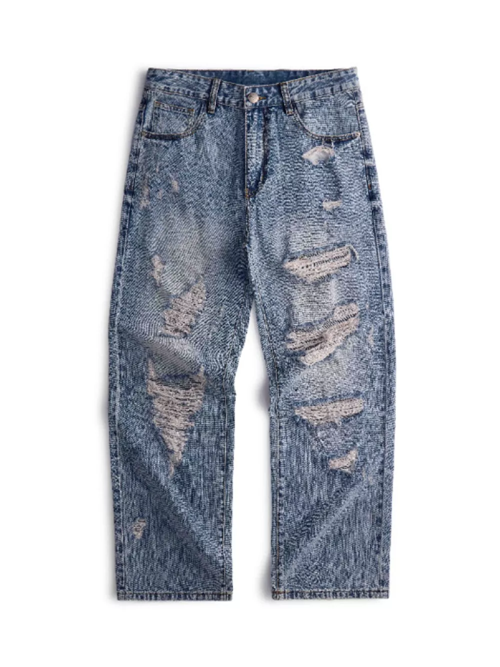Men's Distressed Wide Leg Jeans, image 9