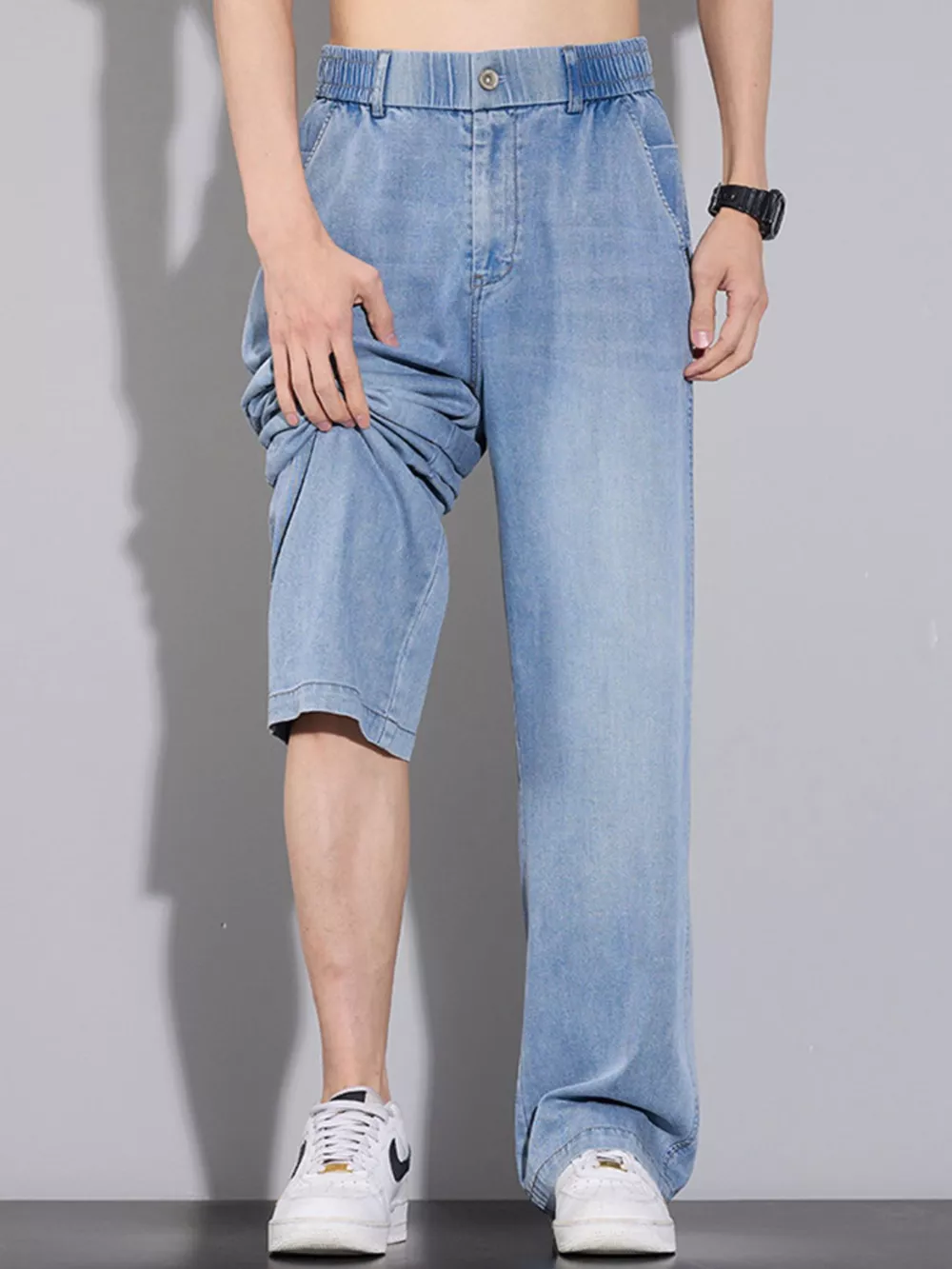 Men's Wide Leg Relaxed Fit Jeans, image 4