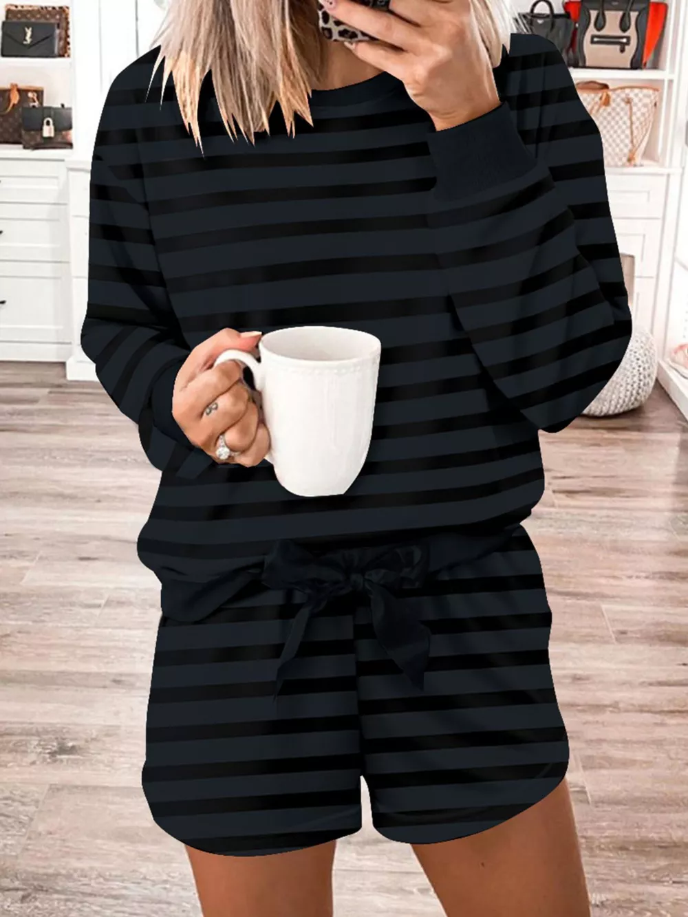 Long Sleeve Top and Shorts Two Piece Set, image 3