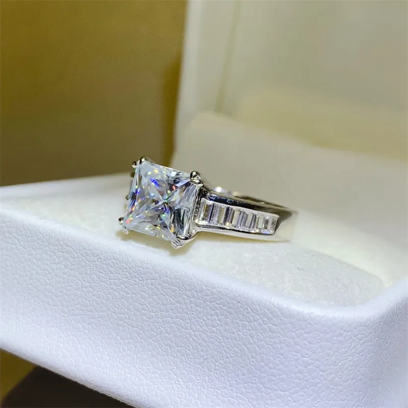 3 Carat Moissanite 925 Sterling Silver Square Shape Ring, image 4