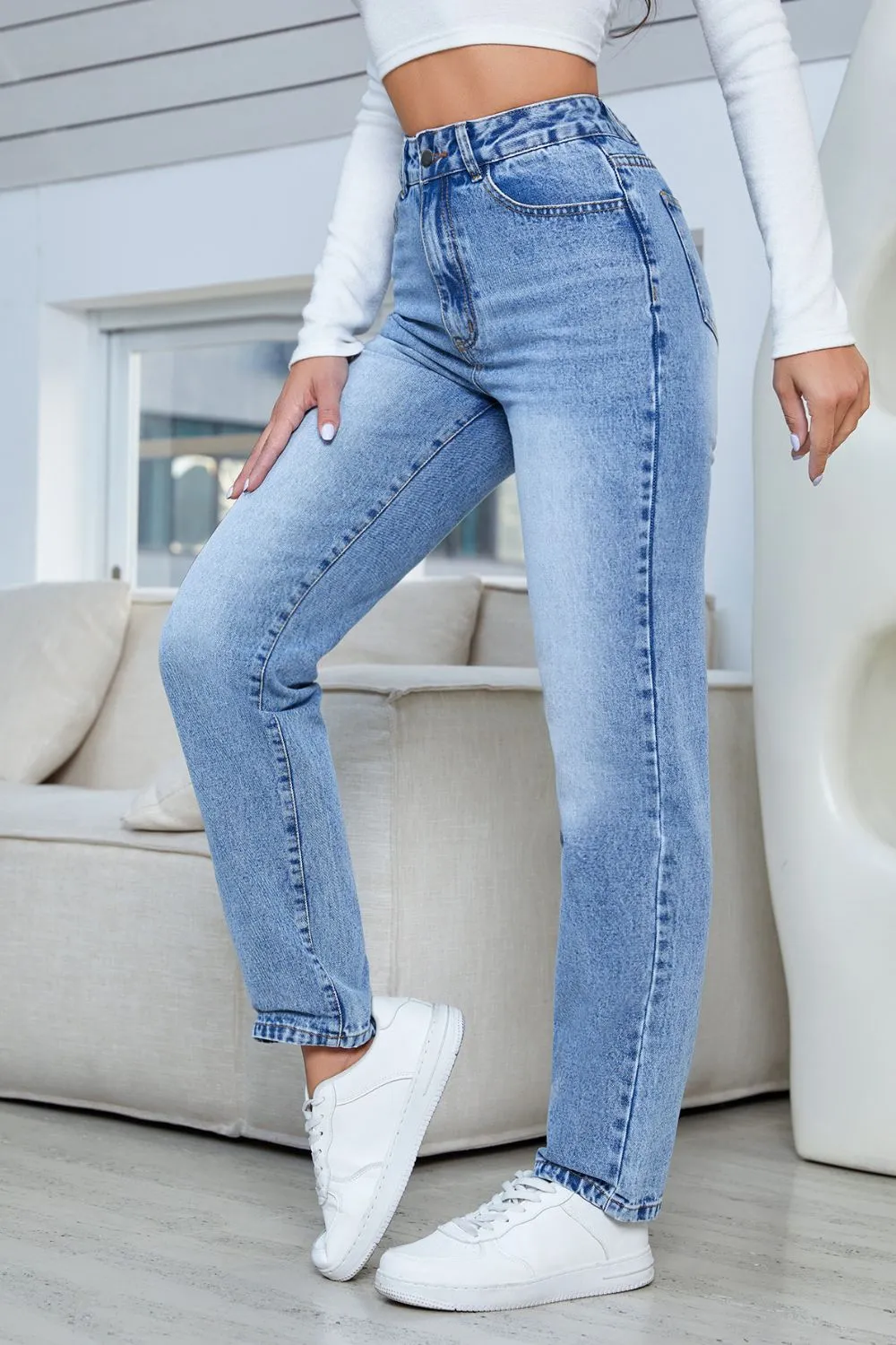 Straight Jeans with Pockets, image 3