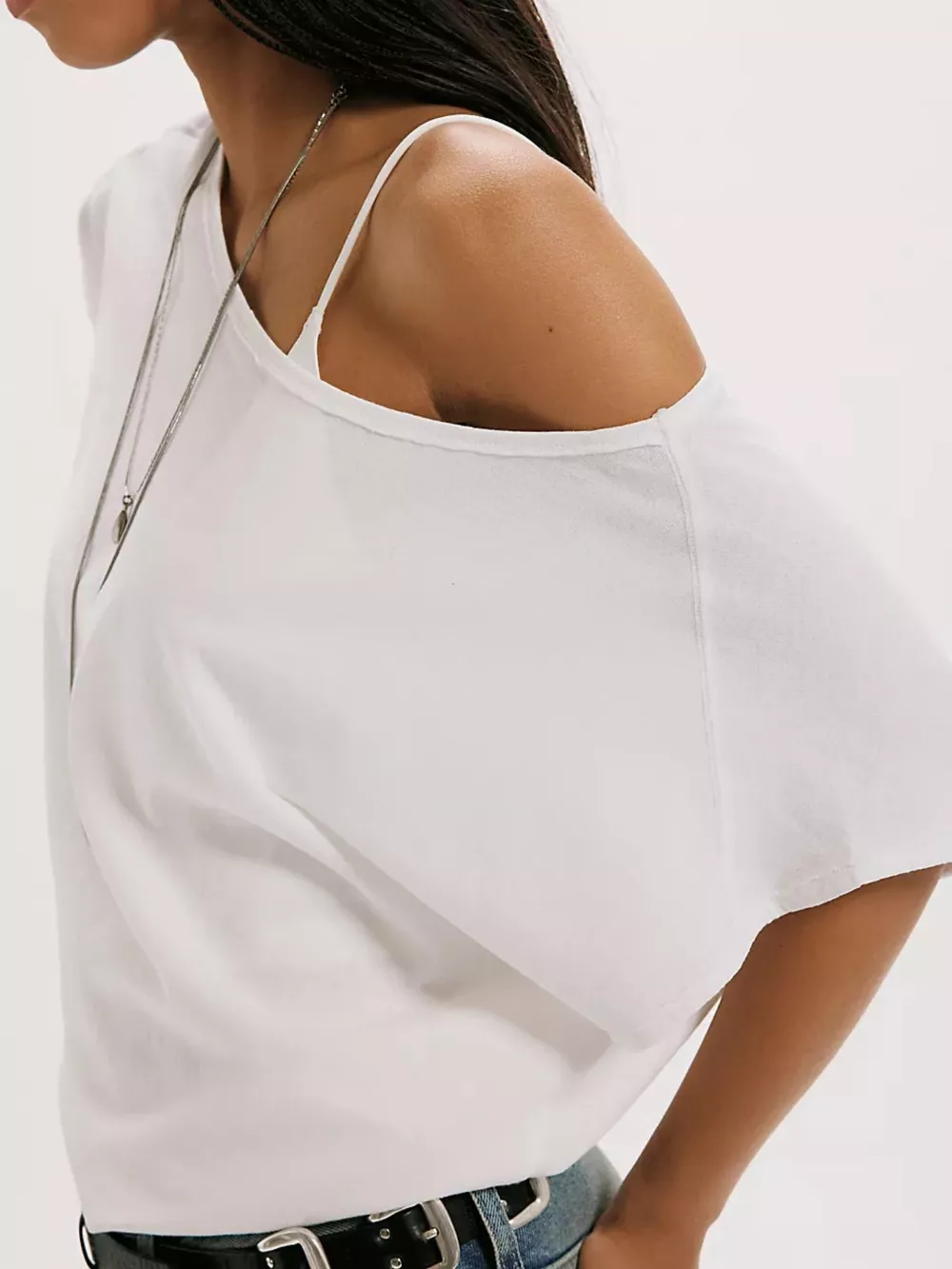 One Shoulder Solid Color T-Shirt, image 5