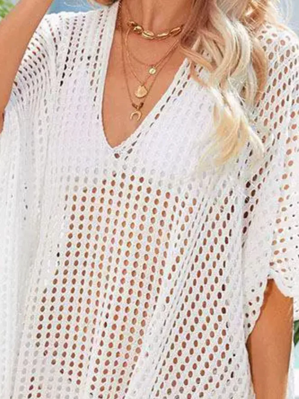 Crochet Rainbow Trim Cover-Up Dress, image 14
