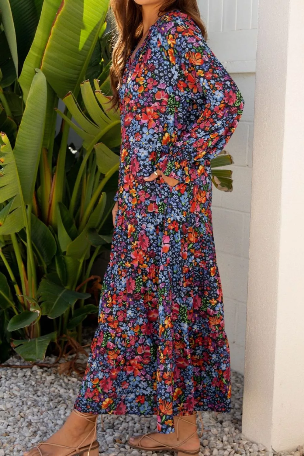 Floral Print Flounce Sleeve Dress, image 6