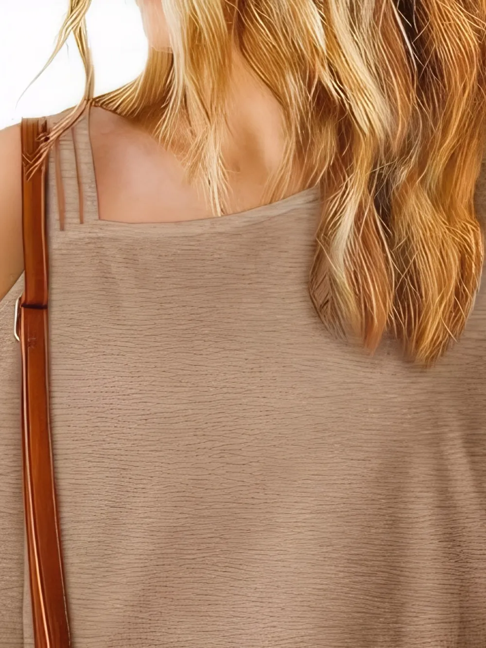 Asymmetrical Neck Half Sleeve T-Shirt, image 7