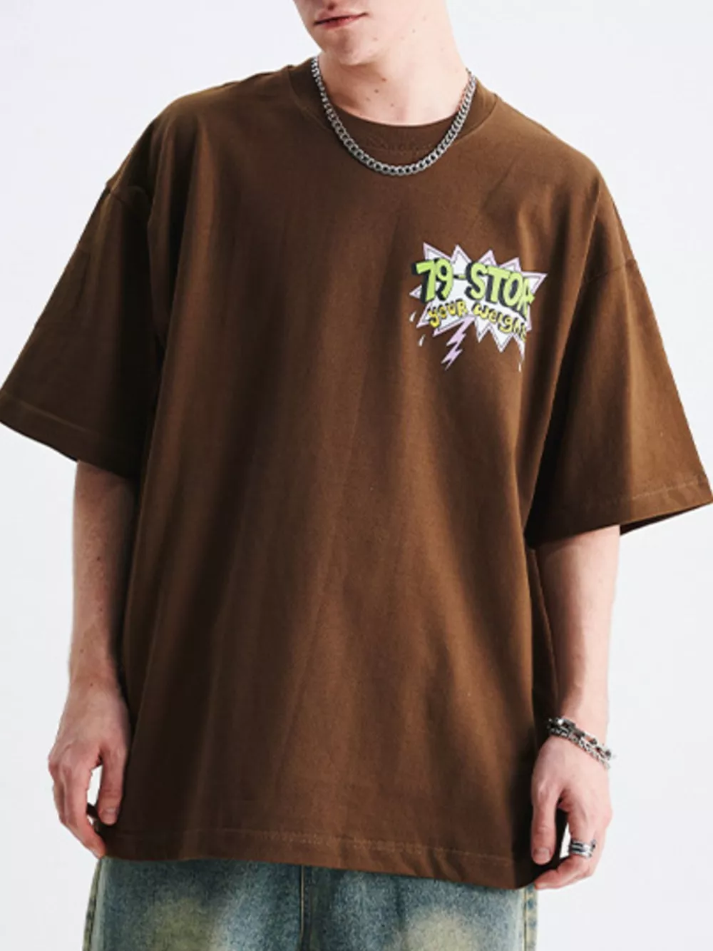 Men's Graphic Round Neck Short Sleeve T-Shirt, image 3