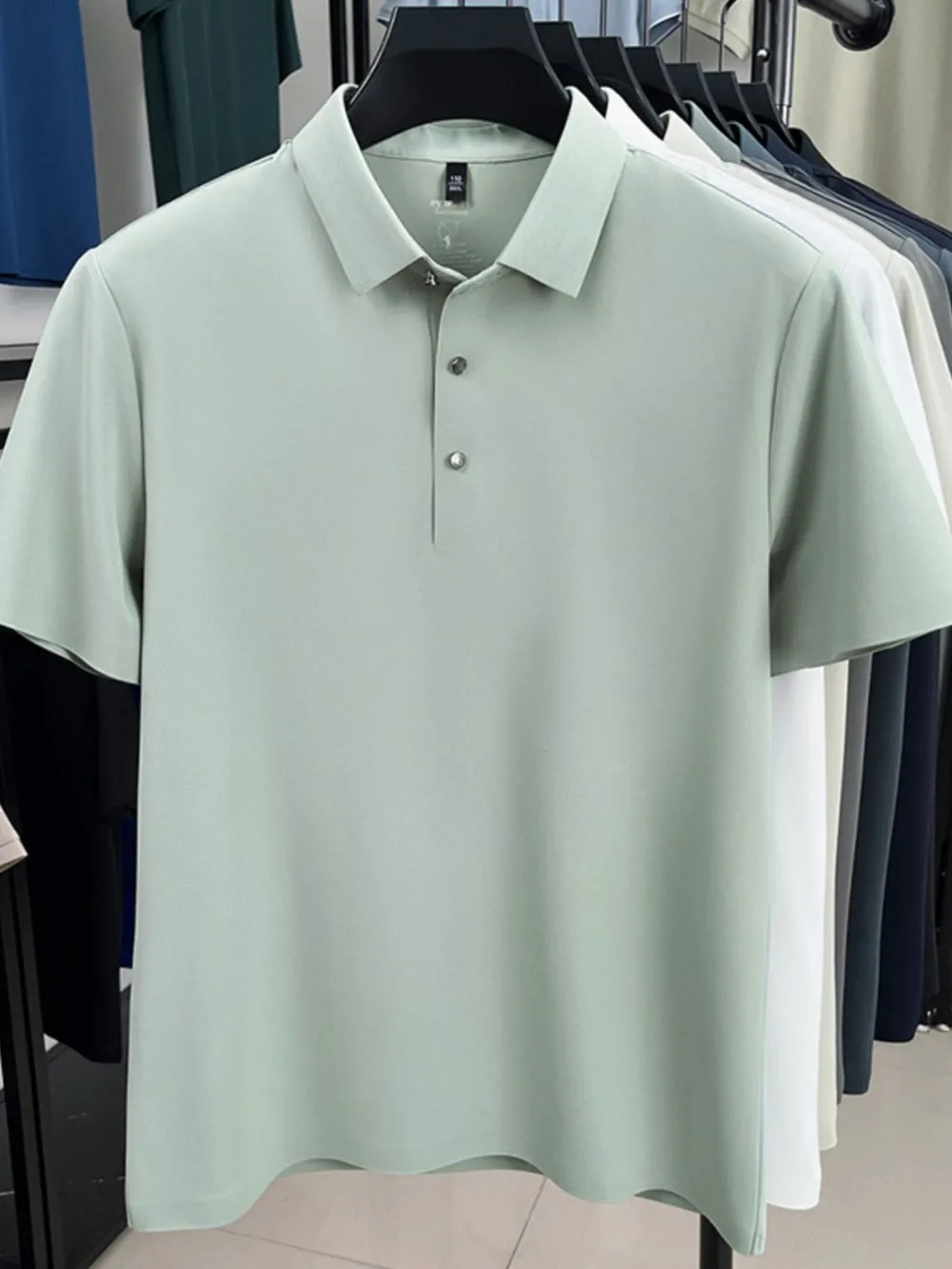 Men's Plus Size Button Detail Short Sleeve Polo, image 5