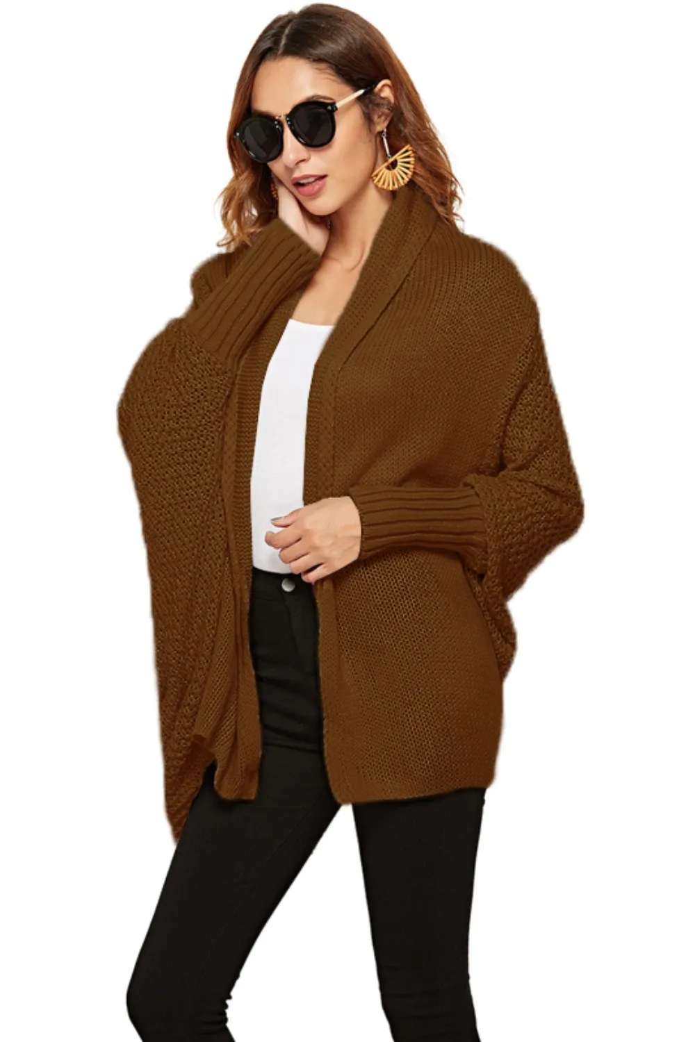 Open Front Batwing Sleeve Cardigan, image 25