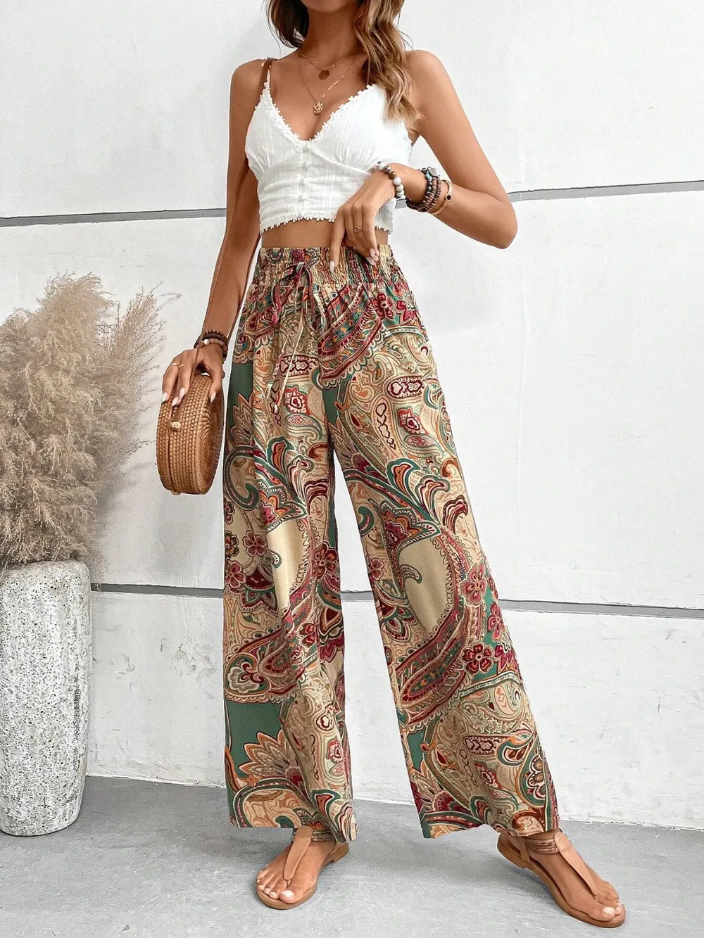 Printed Wide Leg Pants, image 18