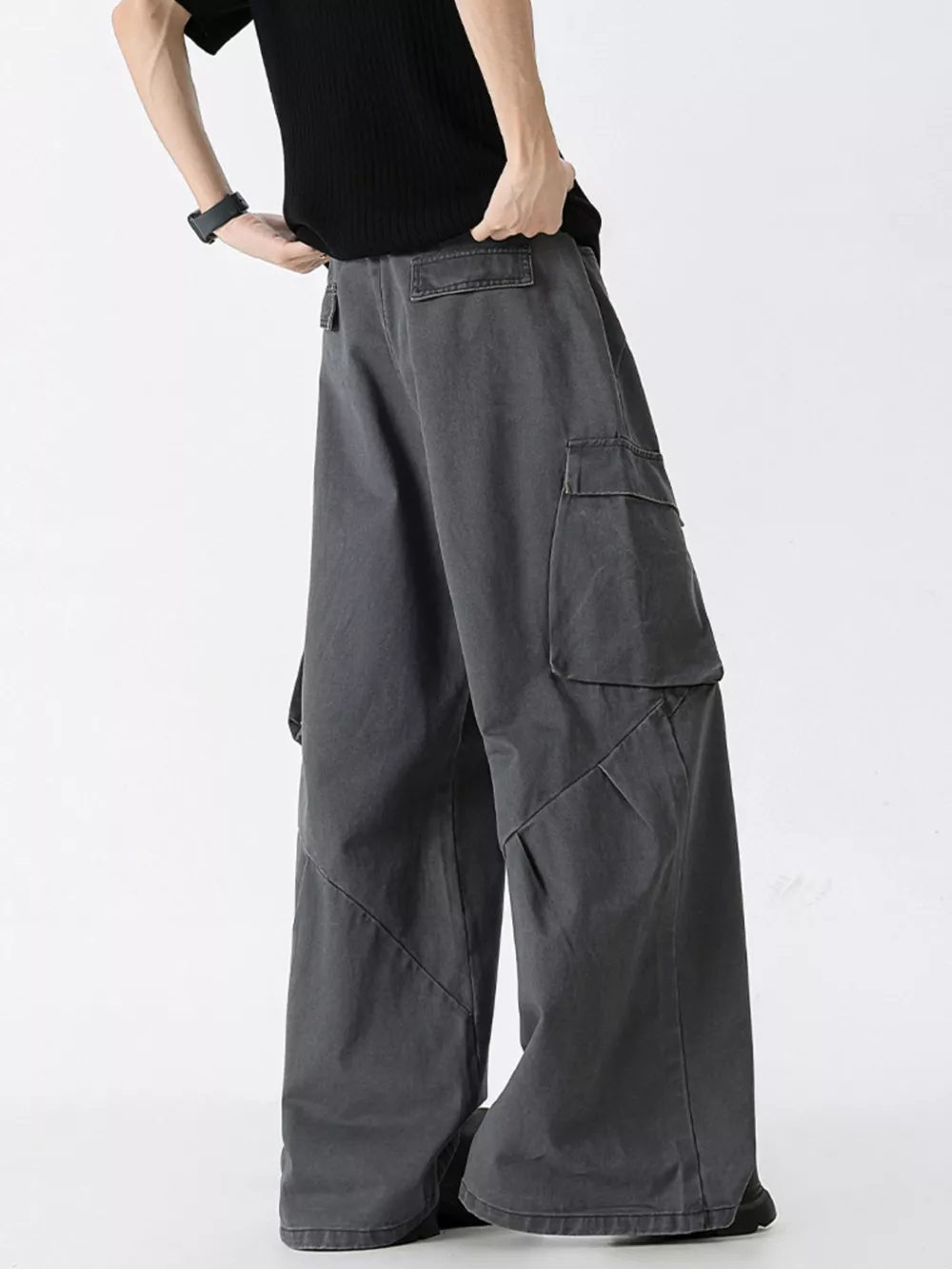 Men's Full Size Wide Leg Cargo Jeans Plus Size, image 4