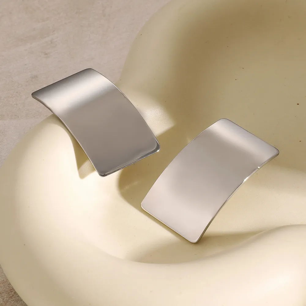 Stainless Steel Rectangle Earring, image 7