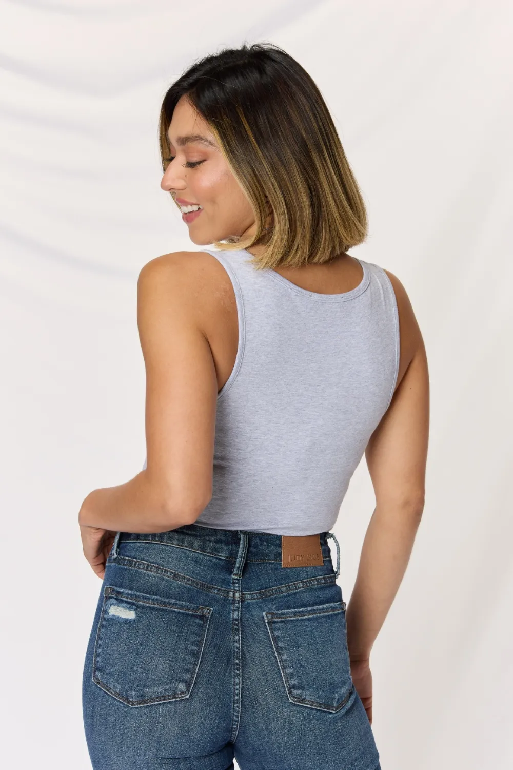 Square Neck Wide Strap Cropped Cami, image 2