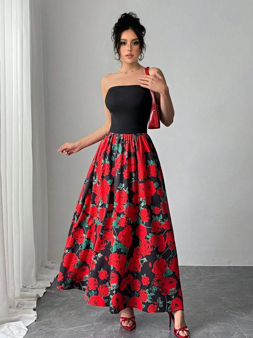 Floral Tube Maxi Dress, image 3