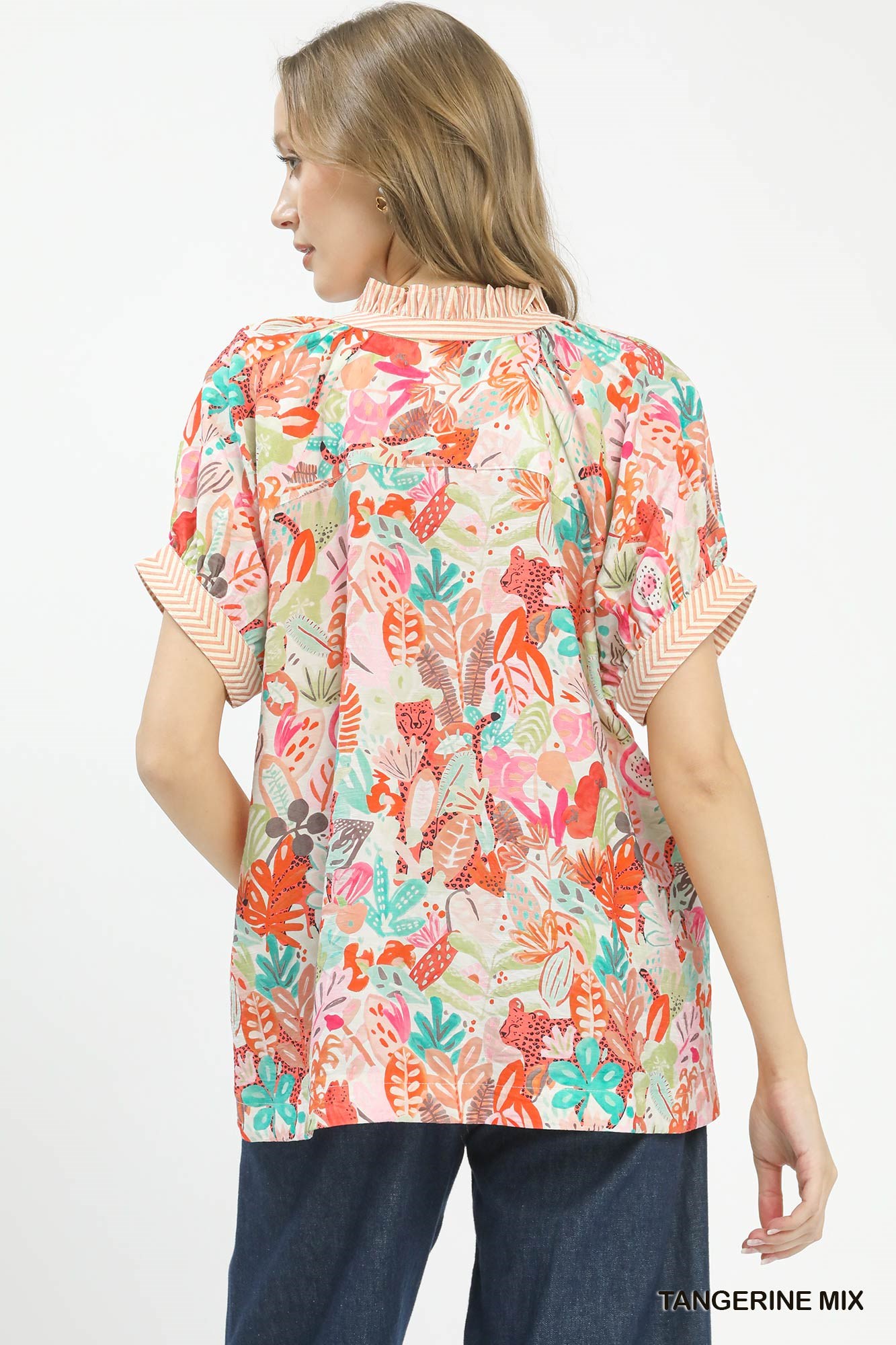 Mix Boho Printed V-Neck Top, image 2