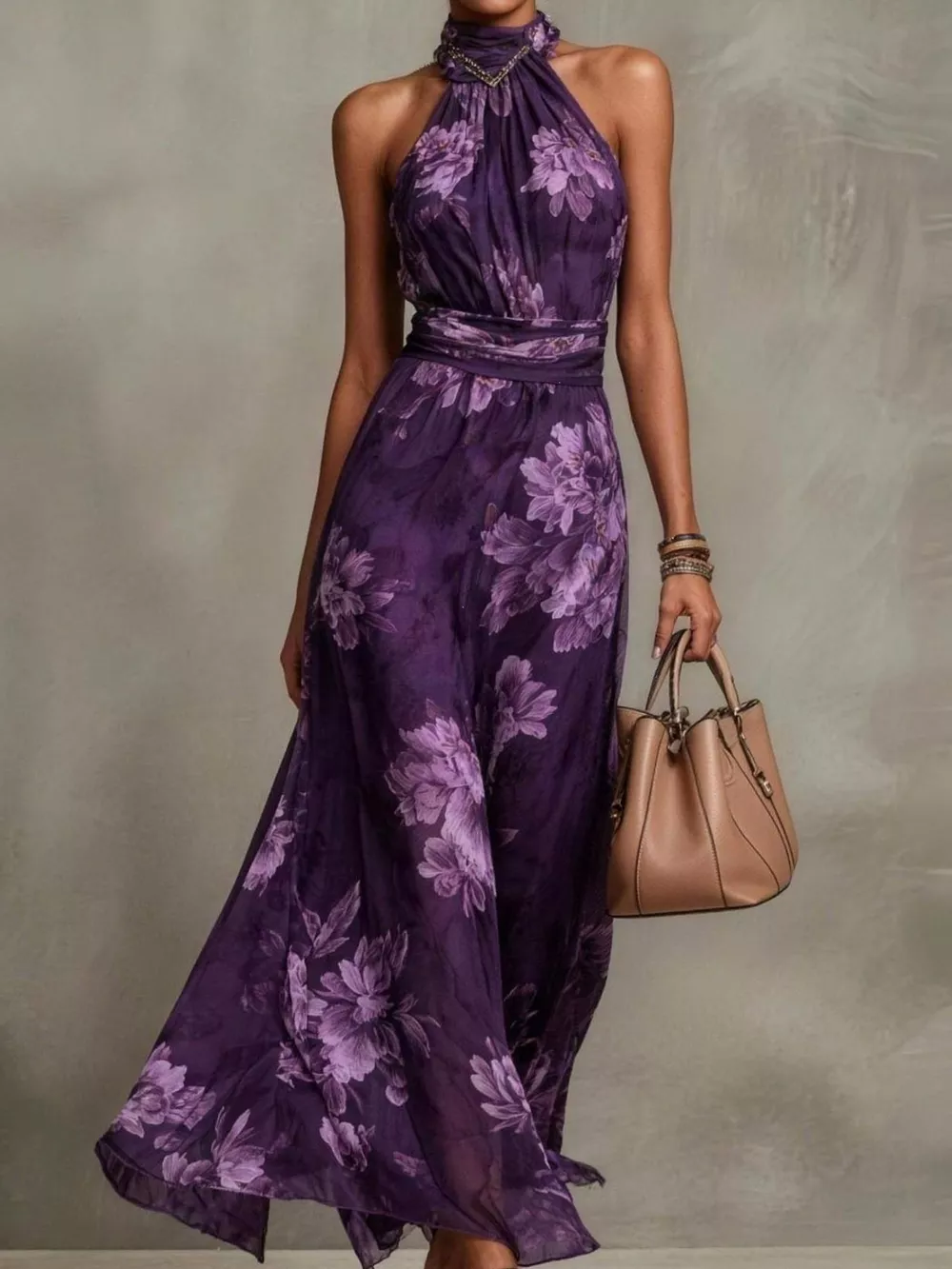 Full Size Floral Print Sleeveless Maxi Dress Plus Size, image 11