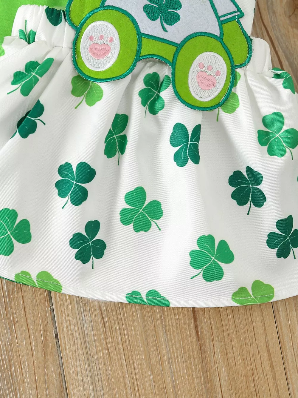 Children's Ruffled Long Sleeve Bodysuit and Overall Dress Set with Headband, image 5