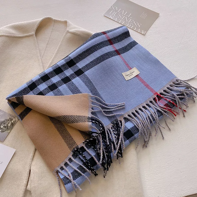 Plaid Fringe Winter Scarf, image 5