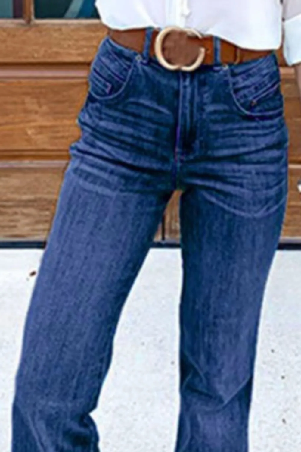 Full Size Flare Jeans with Pockets Plus Size, image 4